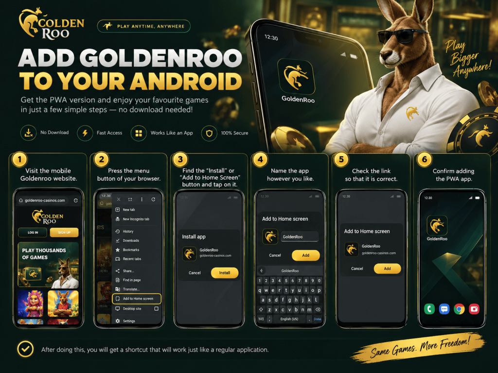 PWA Golde Roo Casino